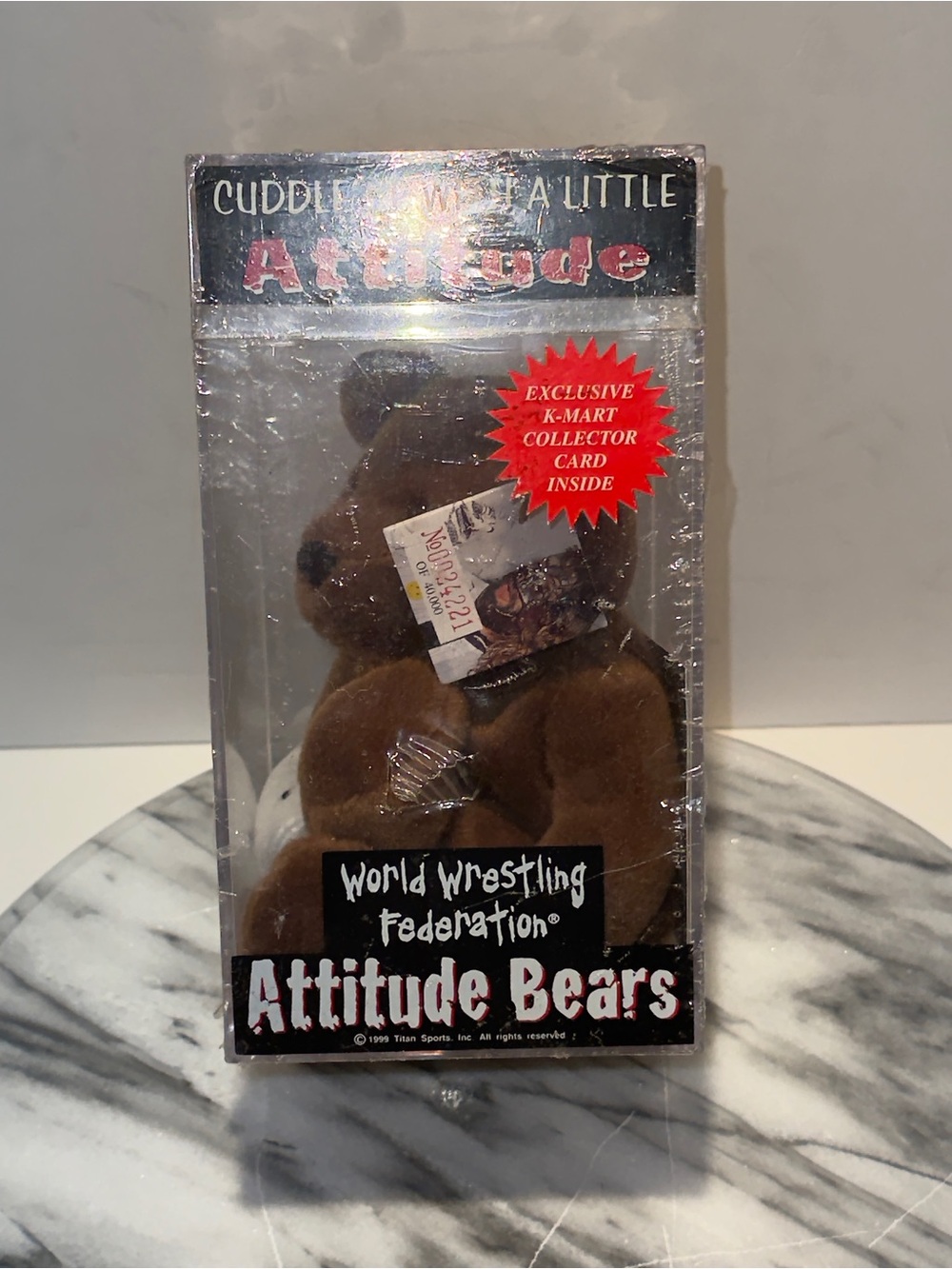 1999 WWF Attitude Bear Mankind Mick Foley Beanie Baby WWE Limited Edition
